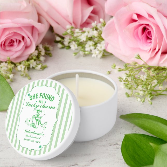 St patrick she found her lucky charm  bachelorette mini candle favors (Insitu (Wedding))
