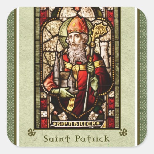 St Patrick  St Patricks Day Square Stickers