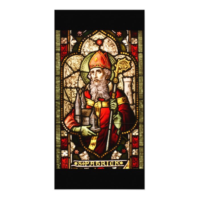 St. Patrick Stained Glass Art Deco Photo Card Template