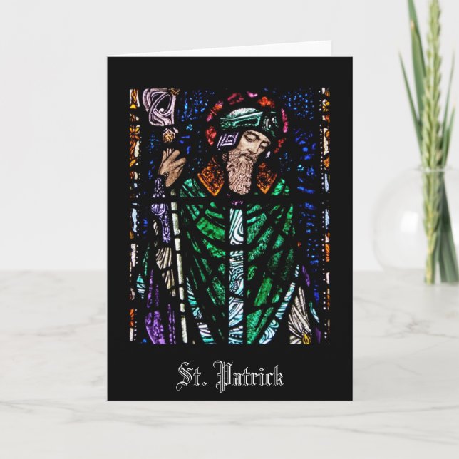 St. Patrick Stained Glass Card (Front)
