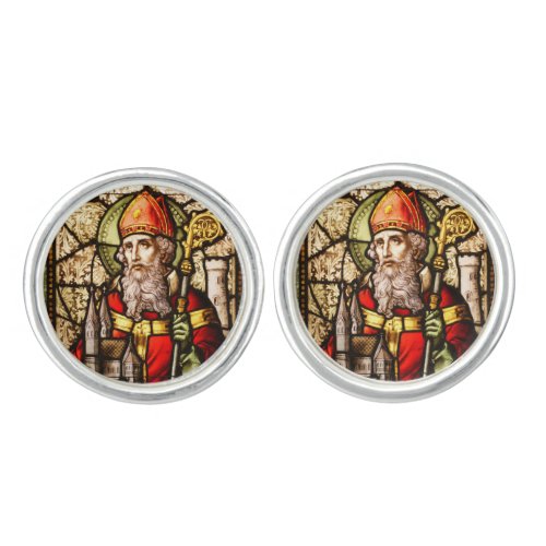St Patrick Stained Glass Cufflinks