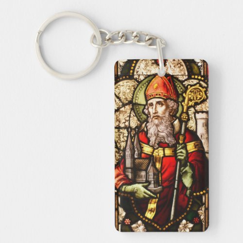 St Patrick Stained Glass Keychain