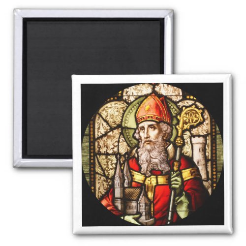 St Patrick Stained Glass Magnet