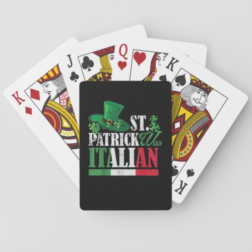 St Patrick Was Italian St Patricks Day Hat Clover Playing Cards
