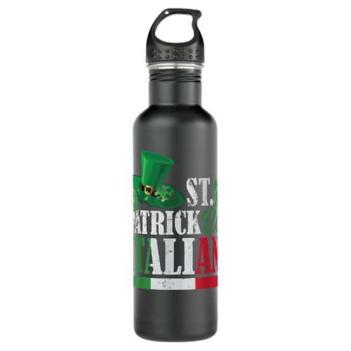 St Patrick Was Italian St Patricks Day Hat Clover Stainless Steel Water Bottle