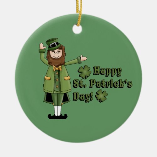 St Patrick Wishes You A Happy St Pats Day Ceramic Ornament