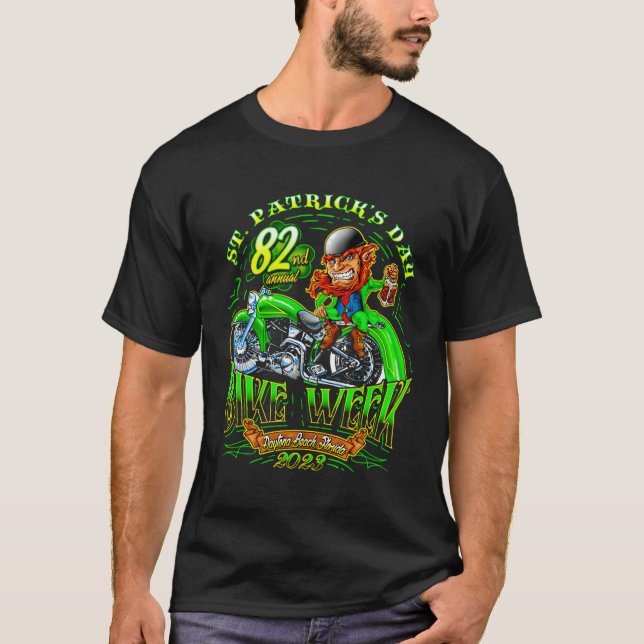 St Patrickâ€™S Day Bike Week Daytona Beach Florida T-Shirt (Front)