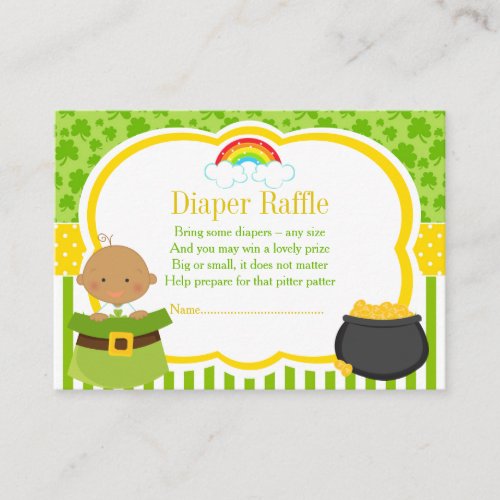 St Patricks African American Diaper Raffle Enclosure Card
