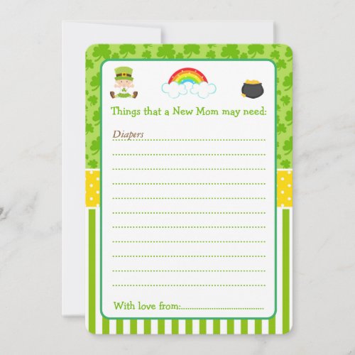 St Patricks Baby Girl Advice List Invitation