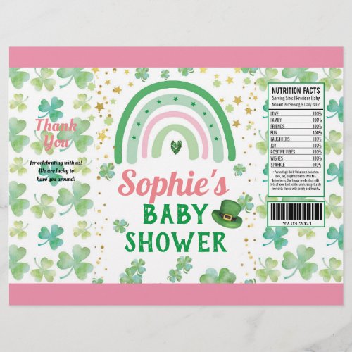 St Patricks Baby Girl Shower Chip Bag Wrapper
