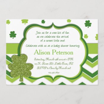 St. Patrick's Baby Shower Invitation by SunflowerDesigns at Zazzle