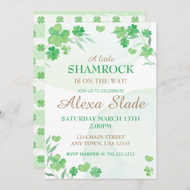 St. Patrick's Baby Shower Invitation (Front/Back)