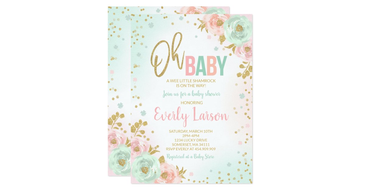 St Patrick S Baby Shower Invitation Irish Shower Zazzle Com
