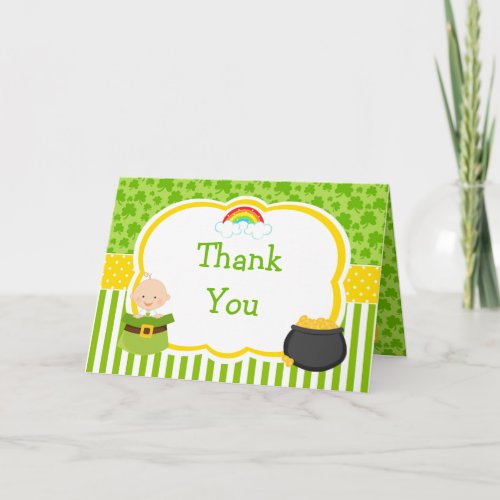 St Patricks Baby Shower  Thank You Card