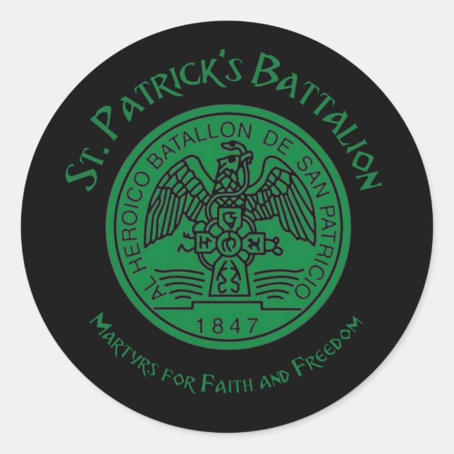 St Patricks Battalion San Patricios Irish Mexican Classic Round Sticker (Front)