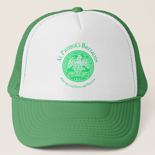 St Patricks Battalion San Patricios Irish Mexican Trucker Hat (Front)