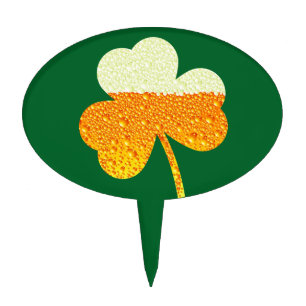 st patricks beer clover cake topper
