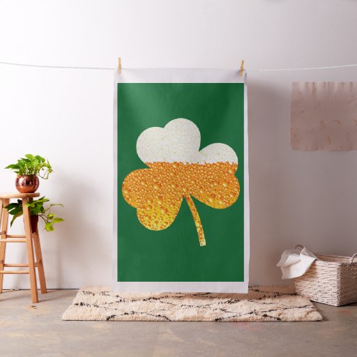 st patricks beer clover fabric