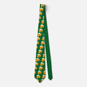 st patricks beer clover neck tie