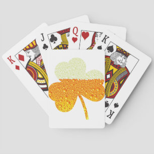 st patricks beer clover poker cards