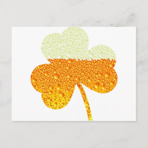 st patricks beer clover postcard
