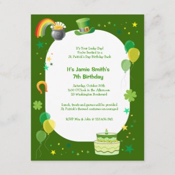 St. Patrick's Birthday Costume Party Invitation by thepapershoppe at Zazzle