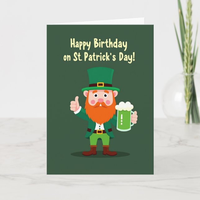 St Patricks Birthday Fun Card (Front)