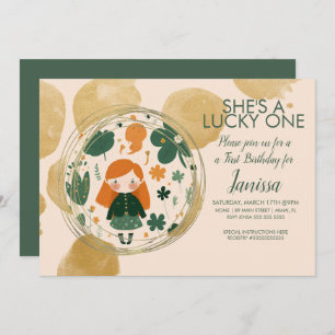 St. Patricks Birthday Girl Shamrock Any Age Invitation