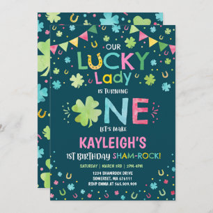 St. Patrick's Birthday Invitation Lucky Lady Party