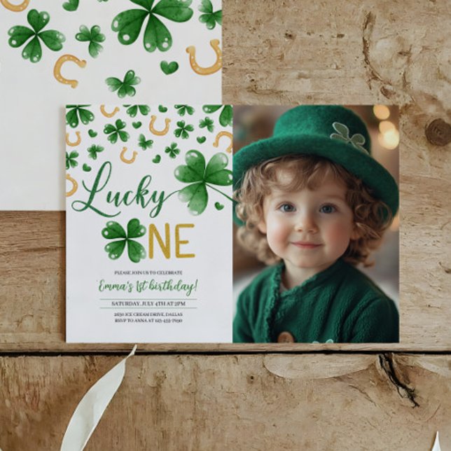 St. Patrick's Birthday Invitation Lucky One Party (Creator Uploaded)