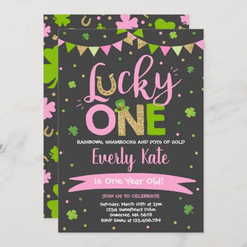 St Patricks Birthday Invitation Lucky One Party