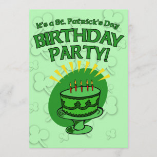 St. Patrick's Birthday Party Invite Customizable