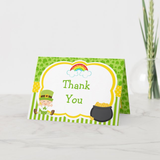 St Patricks Boy Baby Shower  Thank You Card (Front)