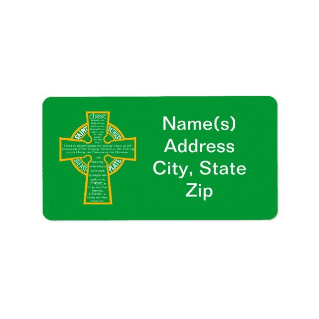 "St. Patrick's Breastplate" Address Label (Front)