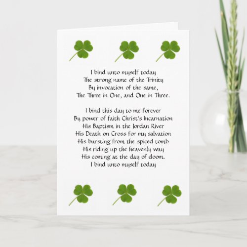St Patricks Breastplate Card