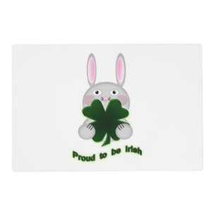 St. Patricks Bunny Proud to be Irish Shamrock Placemat