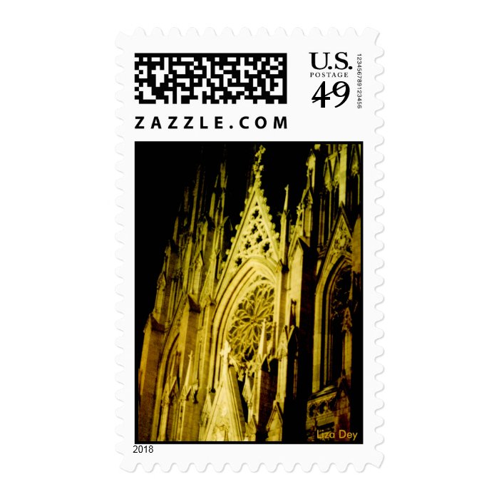 'St. Patrick's Cathedral at Night' Postage