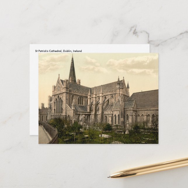 St Patrick's Cathedral Postcard (Front/Back In Situ)