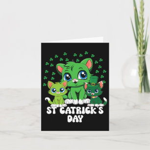 St Patricks Catricks Day Cats Green Saint Pattys Card