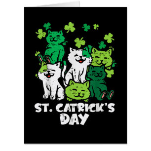 St Patricks Catricks Day Cats Saint Pattys Card