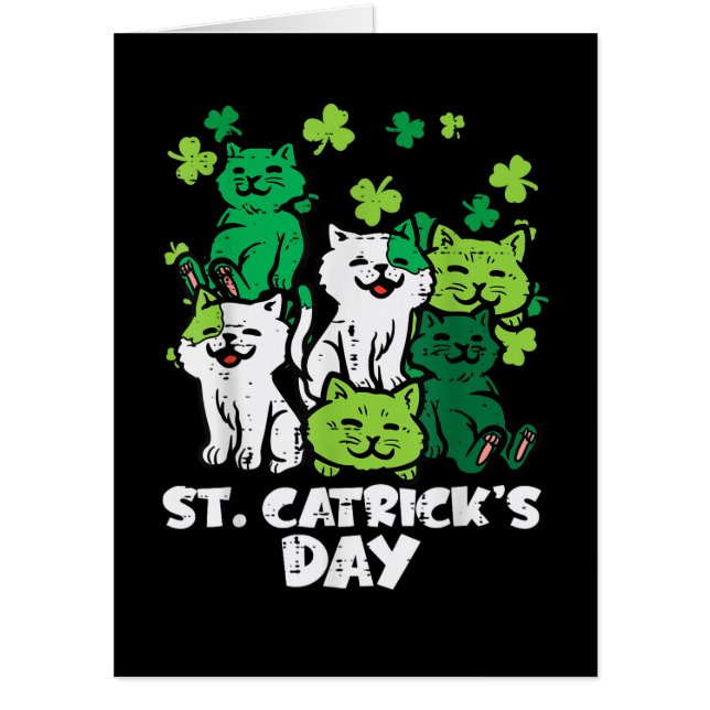 St Patricks Catricks Day Cats Saint Pattys Card (Front)