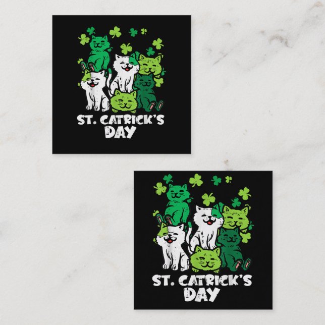 St Patricks Catricks Day Cats Saint Pattys Note Card (Front/Back)