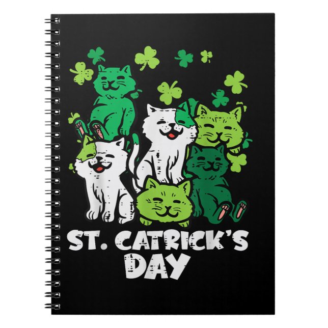 St Patricks Catricks Day Cats Saint Pattys Notebook (Front)