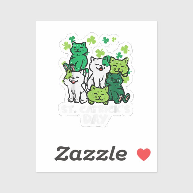 St Patricks Catricks Day Cats Saint Pattys Sticker (Sheet)