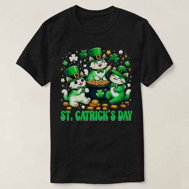 St Patricks Catricks Day Cats Saint Pattys Women G T-Shirt (Design Front)