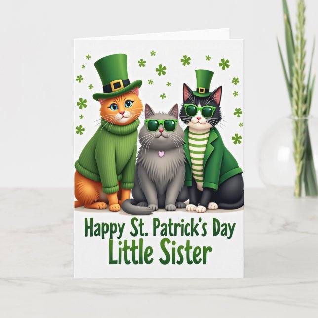 St Patricks Cats Art Card (Front)