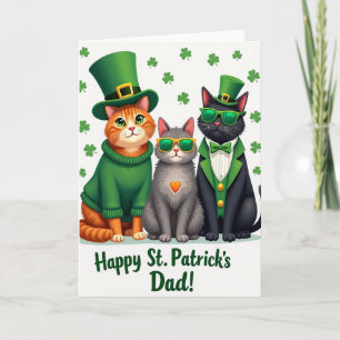 St Patricks Cats Dad Card