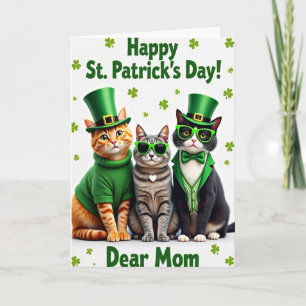 St Patricks Cats Kraft Paper Look Card