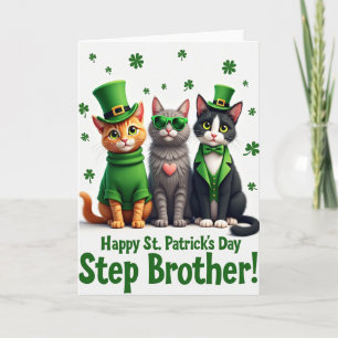 St Patricks Cats Stepbrother Card