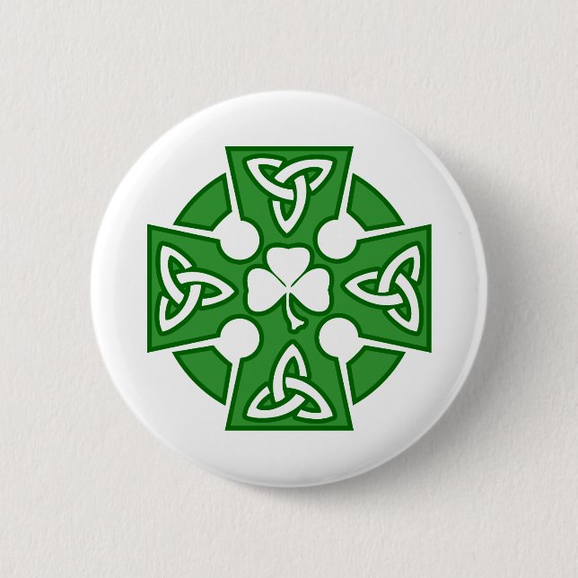 St Patrick's Celtic cross Pinback Button (Front)